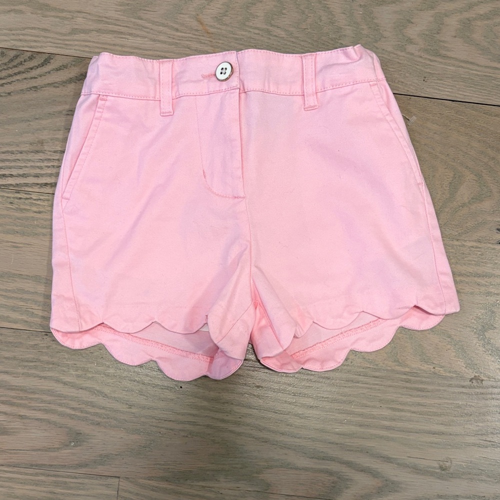 Elegant Pink Scalloped Hem girls Shorts